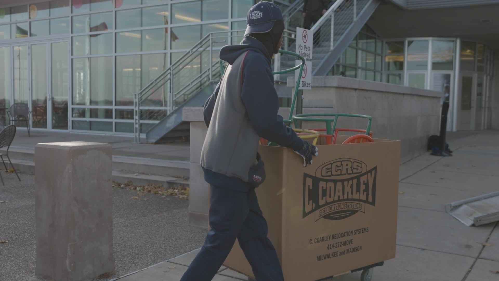 Wisconsin Union's terrace chairs go into hibernation for the winter
